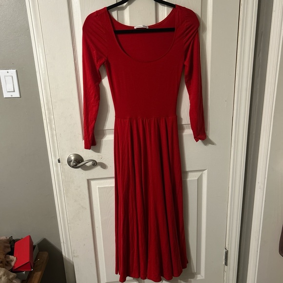 Reformation long sleeve flare midi dress - Picture 3 of 9